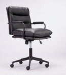 Office Chair Mid Back Desk Chair Modern Excutive Office Chair With Arms And Wheels For Home Office - Black