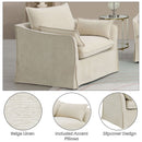 Shane - Chair With 2 Pillows - Beige Linen