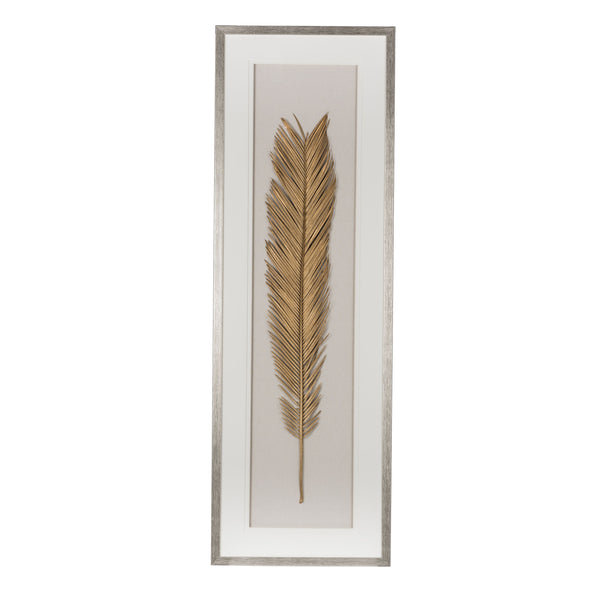 Leaf Framed Wall Art, Wall Decor For Living Room Dining Room Office Bedroom - Gold