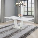 Kamaile - Dining Table With Leaf - White High Gloss