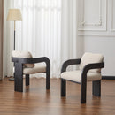Dining Chairs With Pillow Back (Set of 2) - Beige / Black
