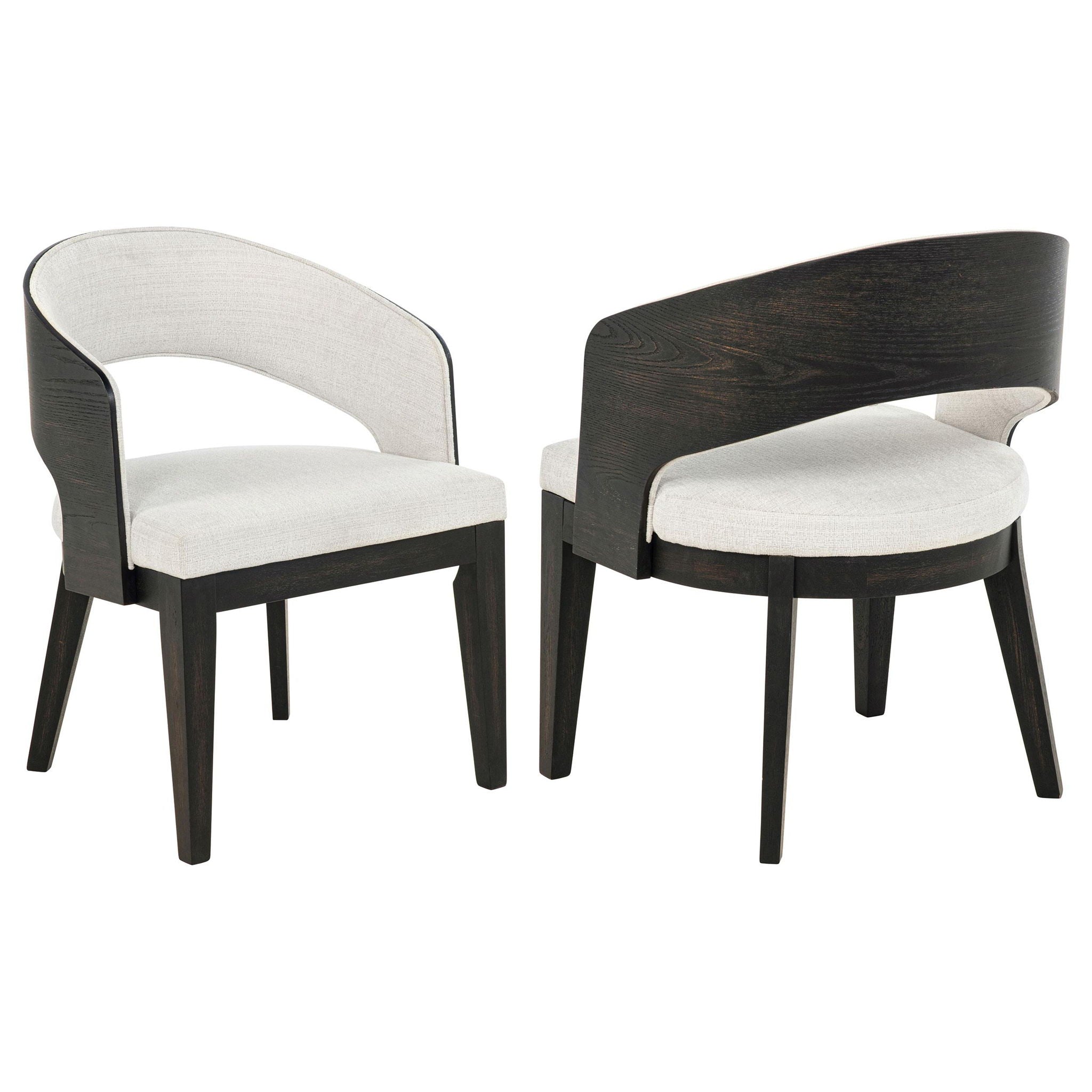 Leandro Upholstered Dining Arm Chair Cream (Set of 2) - Atlantic Fine Furniture Melbourne FL