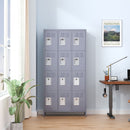 12 Door Lockers With Lock For Secure Storage Construction - Gray