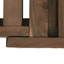 TOPMAX Outdoor Adjustable Patio Wooden Daybed Sofa Chaise Lounge with Cushions for Small Places, Brown Finish+Gray Cushion