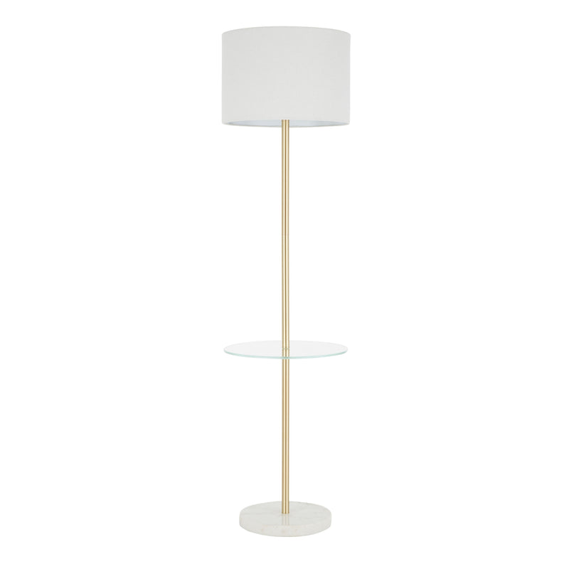 Chloe - Contemporary Shelf Floor Lamp - Clear / White