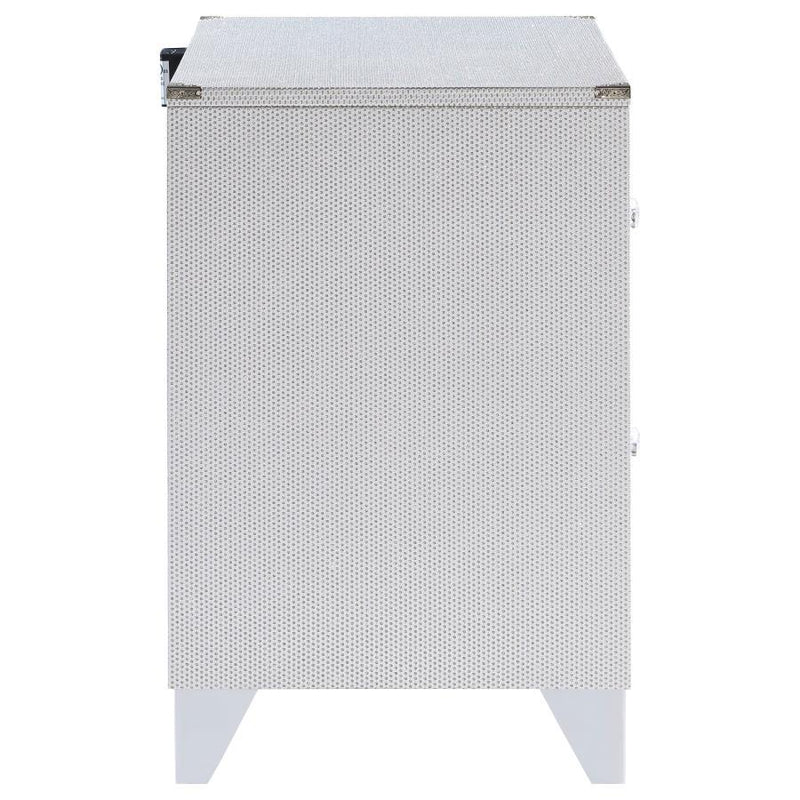 Larue - 2-Drawer Nightstand - Silver