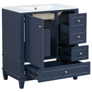 Freestanding Bathroom Vanity With Sink, Soft Close Door, 3 Drawers