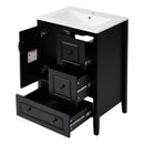 Retro Bathroom Vanity With Sink, Soft Closing Cabinet & Drawers