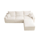 L Shaped Sectional Sofa, Full Compression 3 Seater Cloud Couch With Chaise