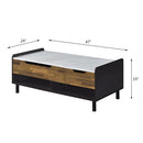 Axel - Coffee Table - Marble, Walnut & Black Finish - Atlantic Fine Furniture Inc