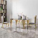 Oval Dining Table With Glass Top And Stainless Steel Base