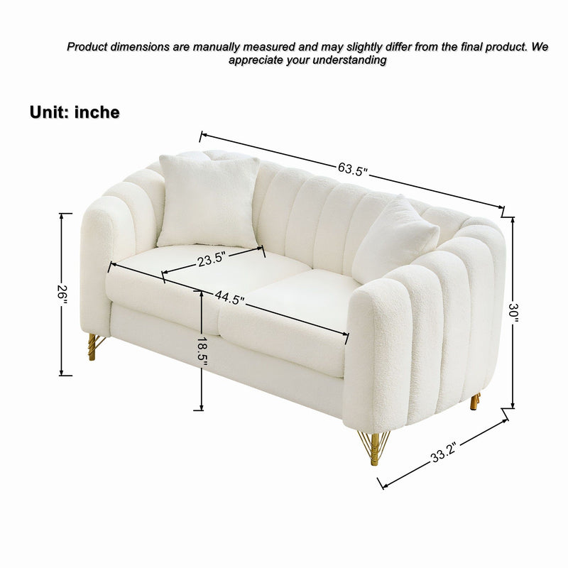 Loveseat Sofa For Living Room And Bedroom - Beige