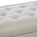 Button-Tufted Upholstered Ottoman With Hidden Storage - Linen