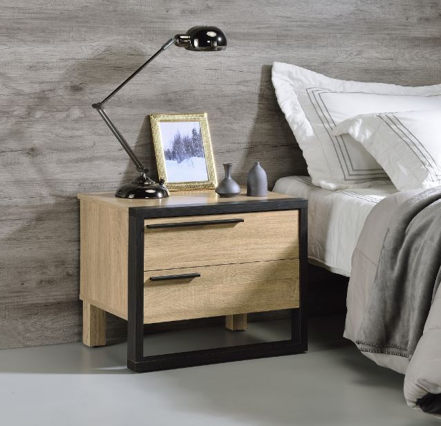 Erasto - Accent Table - Oak & Black