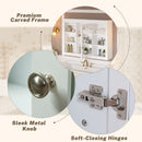 Wall Mounted Bathroom Storage Cabinet With Mirror, Medicine Cabinet With 6 Open Shelves And Adjustable Interior - White