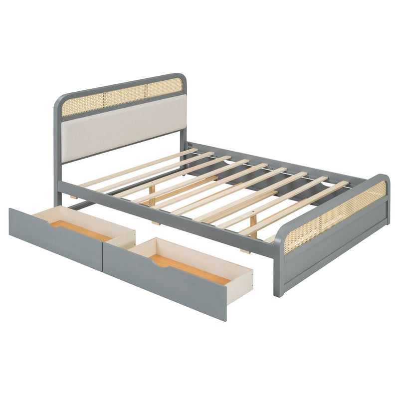 Platform Bed With Trundle And 2 Drawers