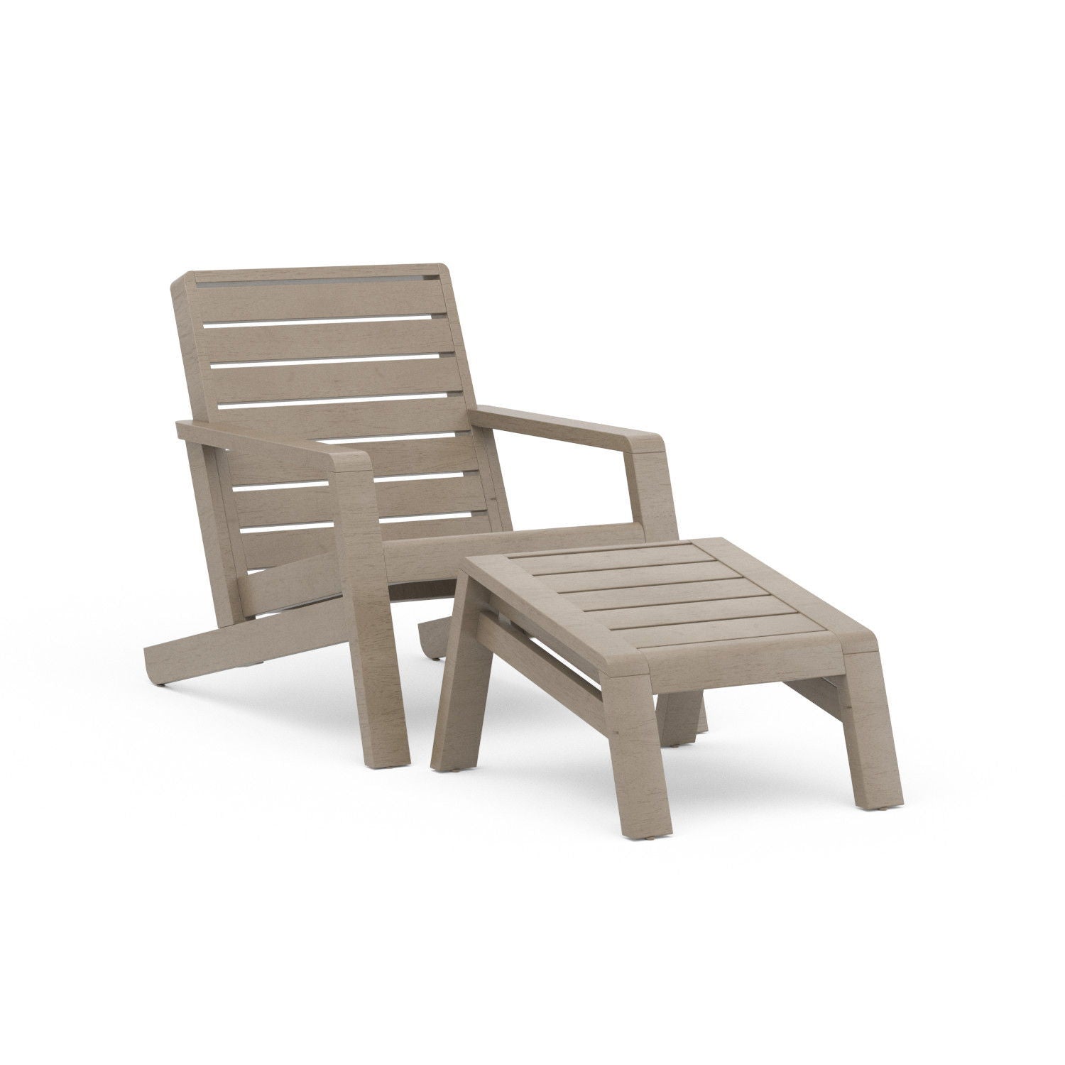 Sustain - Outdoor Lounge Chair With Ottoman - Gray