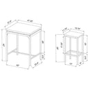 Santana - 5 Piece Pub Height Bar Table Set - Weathered Chestnut