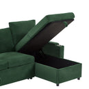 U Shaped Sectional Sofa Bed With Storage Chaise Lounges, USB Ports, And Cup Holders