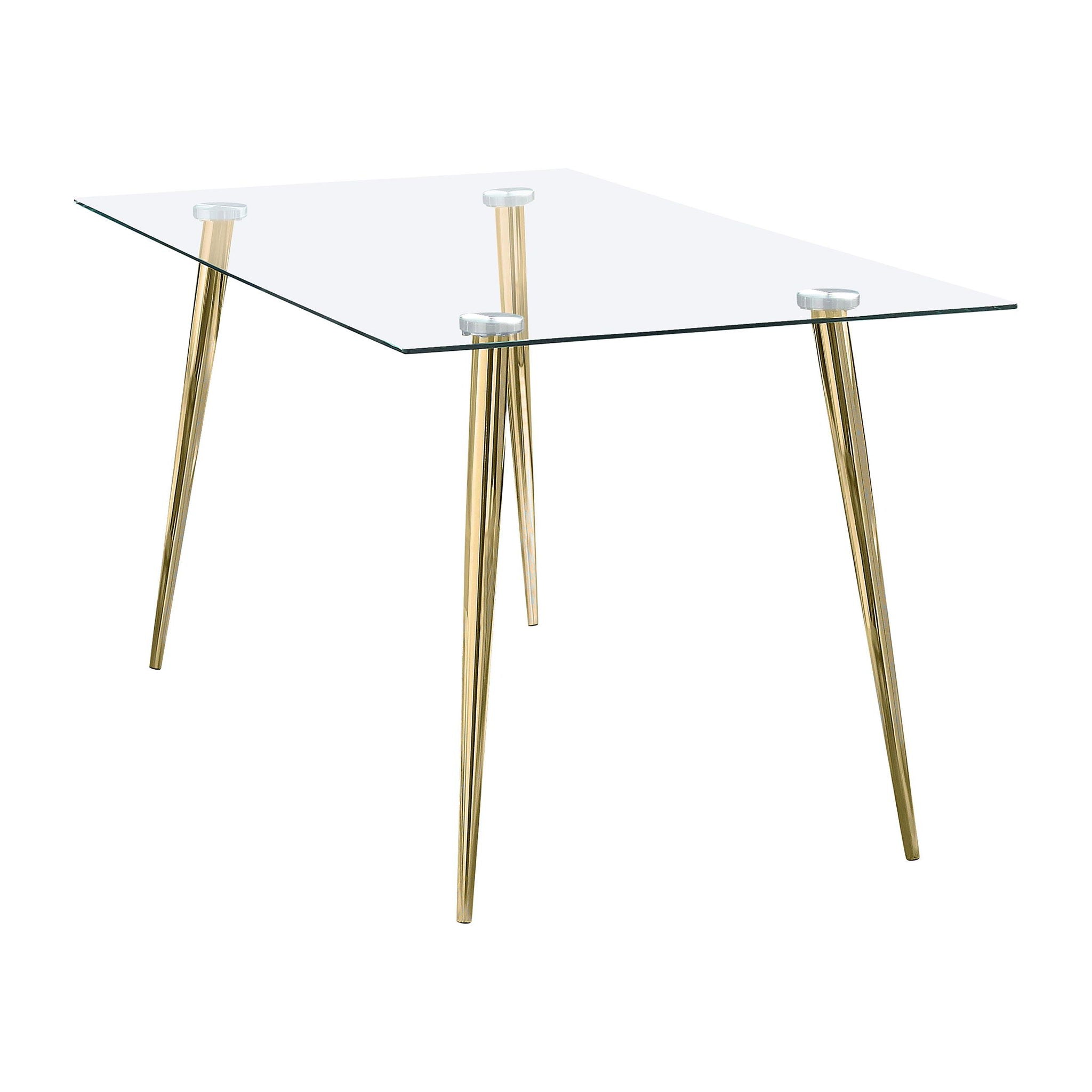 Gilman Rectangular 64-inch Glass Top Dining Table Gold