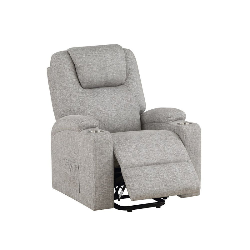 Seat Construction: Pocket Coil Tight Seat & Back Cushion Power Lift 2 Cup Holders Included Cushion Thickness: 6"