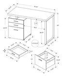 Computer Desk Left Right Set-Up Storage Drawers For Home Office