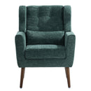 Modern Accent Chair, Chenille Arm Chairs For Living Room, Upholstered Mordern Armchair, Comfy Soft Padded Lounge Chair In Small Space, Bedroom, With Pillow, Solid Wood Leg