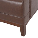 Mid Century Modern 3 Seater Sofa With Tufted Stitching - Dark Brown