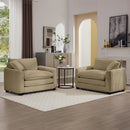 Modern Classic Corduroy Fabric Single Chair Deep Seat Sofa With Pillow