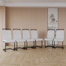 Modern Dining Chairs With High Back Upholstered Design Metal Legs