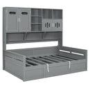 Daybed With All-In-One Cabinet And Shelf
