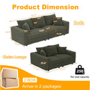 Plush Corduroy 4 Seat Sofa, Modern Comfy Upholstered Sofa Cloud Couch, Deep Seat Couches With Soft Pillows