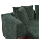 Modern L Shaped Sectional Sofa With Chenille Upholstery And Wooden Storage