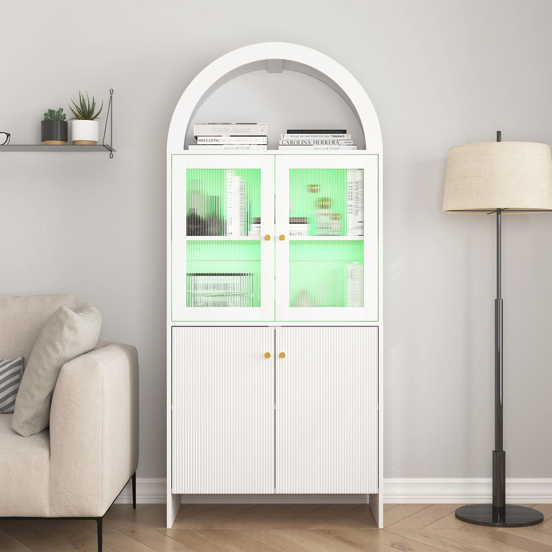 Modern Tech Inspired Dome Cabinet With LED Lighting