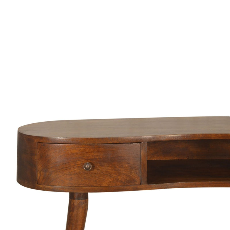 Wave Writing Desk, 2 Drawer - Chestnut