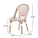 Outdoor Rattan And Aluminum French Bistro Chairs Set