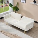 Luxury Corduroy Foldable Double Sofa Bed With Folding Armrests