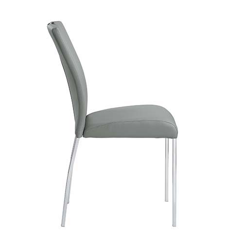 Pagan - Side Chair (Set of 2) - Gray PU & Chrome Finish - Atlantic Fine Furniture Inc