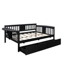 Full size Daybed with Two Drawers, Wood Slat Support, Espresso