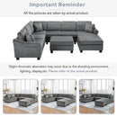 Contemporary U - Shaped Sectional Sofa With Movable Storage Ottoman