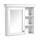 Bathroom Medicine Cabinet With Mirror, Wall Mounted Mirror Cabinet & Storage Organizer, Over The Toilet Storage White Storage Cabinet For Bathroom - White