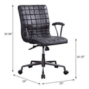 Barack - Executive Office Chair - Vintage Black Top Grain Leather & Aluminum - Atlantic Fine Furniture Inc