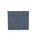Double Tilt Out Trash Cabinet With Hideaway Drawer And Barn Door Style