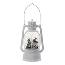Christmas Plastic / Resin Lantern With Snowman & Tree LED / Water Spinning / 6 Hours Timer, 3*AA Batteries Required - White / Multi