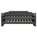 Upholstered Simple Design Daybed With Trundle And 3 Drawers