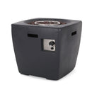 Outdoor Lightweight Concrete Square Fire Pit 40, 000 Btu With Built In Tank Storage - Dark Gray