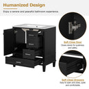 Bathroom Vanity, Modern Bathroom Cabinet With Sink Combo Set, Bathroom Storage Cabinet With A Soft Closing Door And 3 Drawers, Solid Wood Frame