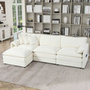 Modern Comfy Deep Seat Modular Sectional Sofa Cloud Couch With Ottoman