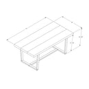 Modern Distressed Solid Wood And Metal Open Frame Dining Table