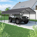 Metal Carport 12 X 20 Ft Heavy Duty With Galvanized Steel Roof Metal Garage Canopy With Galvanized Steel Roof & Frame Car Tent Outdoor Storage Shed For Car Boats And Truck - Alabaster / Dark Gray